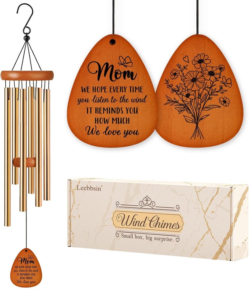 Leebbsin Gifts for Mom, Moms Wind Chimes, Christmas Best Gift for Mom, Mother Birthday Gift from Daughter Son, Love Reminder Gifts for Birthday Thanksgiving Mother's Day - Image 1
